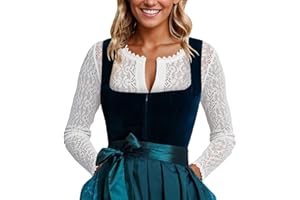 GENERIC Dirndlbluse Damen Weiß Trachtenbluse Spitze Langarm Dirndl Bluse Sexy Transparent Dirndlblusen Trachtenblusen Elegant Tracht Dirndl Bluse Für Oktoberfest