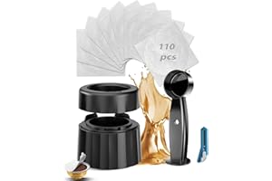 SWEETDEER Reusable & Refillable Pods Kit for Nespresso Vertuo–110 Refill Aluminum Foil Lids, Compatible with Nespresso Vertuo & Vertuoline Machines, Coffee Capsules Kit with Lid Cutter, Holder & Scoop