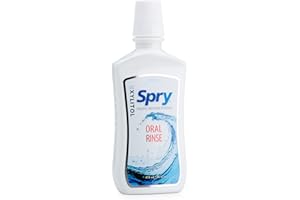 Spry Natural Xylitol Mouthwash Fluoride Free with Enamel Support, Gentle Alcohol Oral Rinse, Non-GMO, Coolmint - 16 fl oz (Pack of 1)