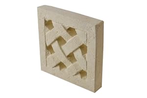 WPARHUS Rejilla de ventilación cuadrada en piedra de Matera, 15 x 15 cm. Uso exterior e interior. Producto hecho a mano. F006 15x15