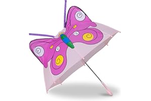 Relaxdays Parapluie pour enfants motif animaux effet 3D fille garçon forme cloche, coloré