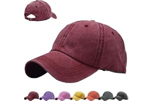 AUNGKWANG Gorra de Béisbol Lavadas Niños, 100% Cotton, Gorras de Béisbol Unisex para Adj Gorra con Visera y Cierre Ajustable, para Casuales Running Beisbols Tenis Golf, Niños y Niñas de 3-8 Años
