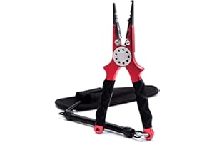 CRAZY SHARK CrazyShark Professionelles Salzwasser/Süßwasser Aluminium Angelzange Angelschnurschneiden mit Scheide und Lanyard