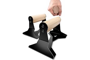 PULLUP & DIP Push-up-handtag med ergonomiskt trähandtag och kraftigt stål – halkfria push-up-stänger och handståndsstänger för styrketräning och Calisthenics