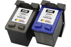 TONER EXPERTE® Sostituzione per HP 21XL 22XL 2 Cartucce d'inchiostro compatibili con HP Deskjet 3940, F2180, F2280, F380, F4180, D1460, D1530, D2360, D2460, Officejet 4315, PSC 1410 | Alta Capacità