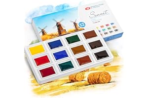 Sonnet Set Colori Acquerello | 12 Acquerelli Per Pittura In Esterno | Da Nevskaya Palitra