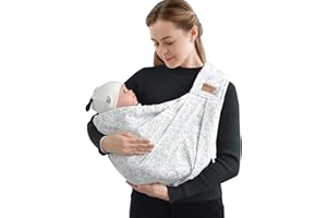 vrbabies Babytrage, Tragetuch Baby-Fronttrage von Neugeborenen bis Kleinkindern, New Upgrade verstellbare Babytrage auf einer Schulter für Babys 2-24 monate bis zu 40 lbs (Kleine blaue Blume)