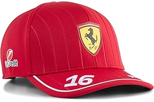 PUMA Scuderia Ferrari F1 Czapka Charles Leclerc dzieci?ca 2025 - Czerwona - Jeden Rozmiar, Czerwona, rozmiar uniwersalny