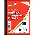 Silvine Cloakroom/Raffle Tickets, Numbered 1-1000 with Security Numbering. Ref CRT1000 [Pack of 6]