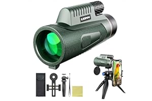 Auricase Telescope Monoculaire, 12X50 HD Étanche BAK4 Prisme Lunette monoculaire, avec Interface Trépied, monoculaire, pour Observation Oiseaux, Chasse, Randonnée, Concert (Vert)