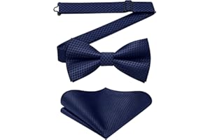 Enlision Męska wstępnie zawiązana muszka - muszka ślubna i poszetka kwadratowy zestaw jednolity kolor satynowe muszki chusteczka Dickie muszki dla mężczyzn z pudełkiem prezentowym