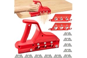 PICKONA Kantenhobel für Gipskarton mit 10 Klingen Ersatz - Rigips Werkzeug Kantenhobel mit 45 ° und 60° Handhobel, Robust Gipskarton Schneider Handhobel für Korkplatten, Gipskarton