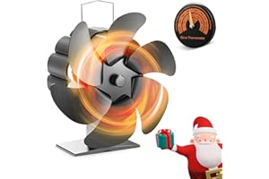 Yabumak Wood Stove Fan 6 Blades Fan Log Burner Fan Fireplaces Fan for Wood Burning Stove deal Efficient Heat Distribution for Log Burner Fireplace and Wood Burner (6 Blades)