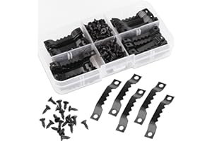 BYZESTY 100 ganci per quadri con 200 viti, ganci per quadri, set con scatola portaoggetti, ganci per appendere cornici in legno, per casa, ufficio, foto, colore nero