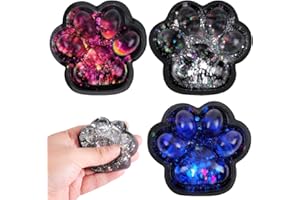 JAWUZ 3 Piezas Para Squishys Big Cat Paw Juguetes De Silicona Para Aliviar El Estrés Pata De Gato De Gran Tamaño Squishys Fidget Toys,Lindos Niños Adultos