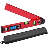 XUNTOP Buscador de &Aacute;ngulo Digital 0-225&deg; 16 pulgadas | Con Burbuja Horizontal &amp; Vertical y Pantalla LCD Retroiluminada para C