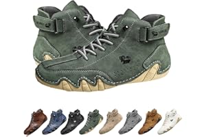 CLEARLOVEWL Bottes hautes italiennes en daim faites à la main avec velcro, chaussures Becks for hommes, baskets décontractées imperméables, respirantes et antidérapantes, chaussures velcro for hommes (Color : Gr