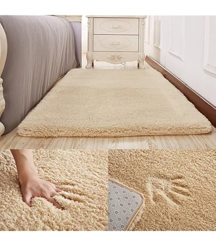 Tappeto Shaggy 3 Pezzi Pelo Lungo | 80x150 + 80x250 Cm | Rosso Morbido Per Camera Da Letto - 6