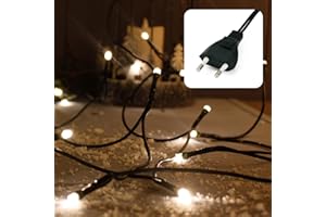 ‎HELLUM hellum Lichterkette 10 LED, 1,35m Länge, Lichterkette innen, klassisch warmweiß, <59lm, grün mit Stecker, für Weihnachtsbaum 579123