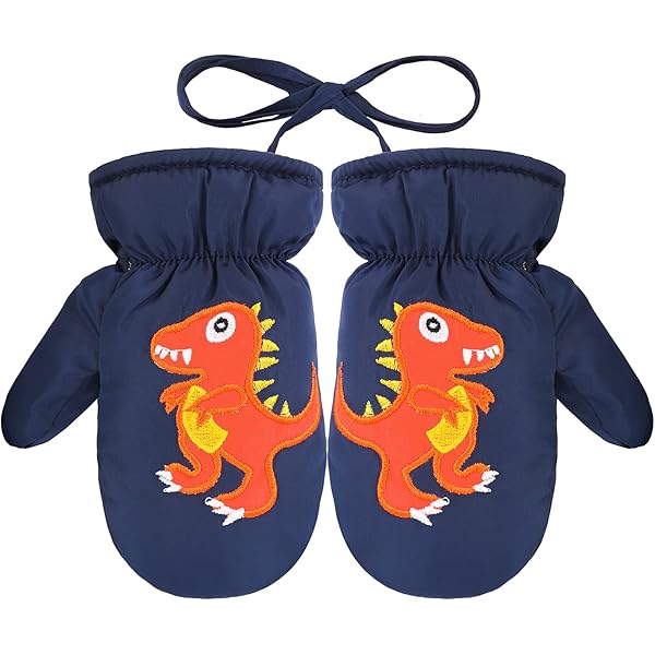 Paire De Moufles Polaire Pour Bébé 0-3 Ans - Design Renard, Cordon De Sécurité, Poignets élastiques, Kaki