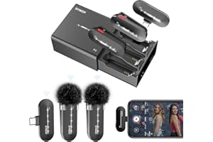 SYNCO Microfono Lavalier Wireless per iPhone 15/16/17/Android, P2ST Microfono Senza Fili Tipo C con Custodia di Ricarica Plug and Play per USB-C Smartphone Tablet TikTok Youtube Streaming Vlog