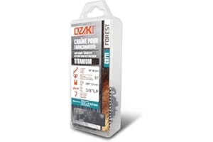 GREENSTAR OZAKI - Chaîne Tronçonneuse 3/8 LP E57 - Titanium - Jauge 1,3 mm (0,05") - Profil de Gouge Semi-Carré - 57 Entraîneurs