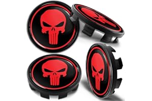 Biomar Labs 4 x 68mm Wheel Centre Alloy Hub Center Caps Hubcaps Compatible with 36136783536 Skull Middle Finger CB 37