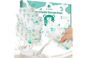Lictin Conservation Lait Maternel 120Pcs - 240ML Sachet Conservation Lait Maternelle Pré-stérilisés, Épaissir Double Fermeture Glissière Sachet Lait Maternel, Bec Verseur Intégré