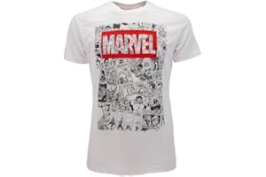 SABOR SRL T-Shirt Marvel Fumetti Bianca Originale Maglietta Maglia Adulto Ufficiale