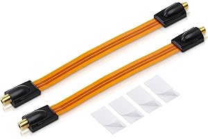 conecto CC50244 Premium Fensterdurchführung für SAT Kabel koaxial (F-Kupplung auf F-Kupplung, vergoldet) inkl. Klebepads, 26cm, kupfer (2 Stück)