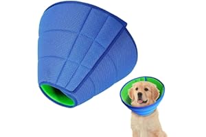 XIANSINI Small Dog Cone Collar,Soft Dog Cone Collar for Dogs After Surgery,Adjustable Neck Recovery Collar for Pets,Buster Collars for Dogs,Prevent Licking for Small Pet with Soft Protect Edge（Blue,S）
