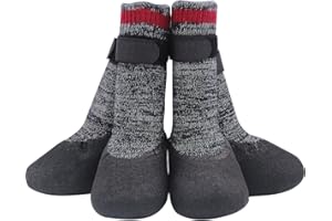 Mihachi Dog Socks Winter Paw Protectors Silicone Sole Anti-Slip Waterproof Boots,L