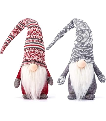 Homewit Handgemaakte Zweedse kabouter Tomte, 3 stuks kerstman woondecoratie, (5,5-11,8 inch) pluche elf, wintertafelornament en vakantiegeschenken Homewit Handgemaakte Zweedse kabouter Tomte, 3 stuks kerstman woondecoratie, (5,5-11,8 inch) pluche elf, wintertafelornament en vakantiegeschenken