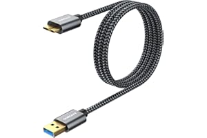 SUNGUY Micro B USB 3.0 kabel 1 m, wtyczka USB A na wtyk micro B kabel do dysku twardego do Seagate, Toshiba Canvio, Western Digital(WD), My Passport und Elements, Galaxy S5, Note 3 -szary