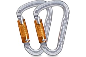 SOB Climbing Carabiners, Auto Locking Carabiner Clips Heavy Duty for Rock Climbing, Camping, Dog Leash, Hammock, Swing, Water Bottle