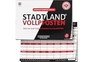 DENKRIESEN - Stadt Land VOLLPFOSTEN® – Eintracht Frankfurt Edition | DIN A4 Spielblock | Ab 9 Jahren | Stadt Land Fluss | Familienspiel | Fanartikel | Partyspiel | Geschenk | Spaß