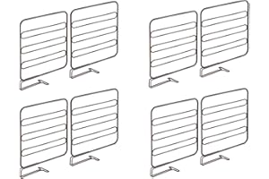 mDesign Set of 8 Practical Shelf Dividers for The Wardrobe - Practical Wardrobe Organisers Made of Metal - Shelving System Without Drilling - Bronze