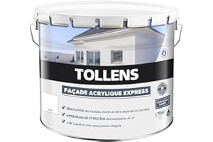 Tollens - Peinture Façade Acrylique - Pour Murs Extérieurs, Murets, Abris de Jardin - Mat - Blanc - 10L = 70m2 3T28870