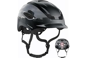 CASR Made For Xiaomi LED Helmet - Casque LED VTT/Vélo & Trottinette Électrique - Bloc LED Arrière Rechargeable & Adapté Multisports - Confortable & Design Respirant pour Homme & Femme - Noir