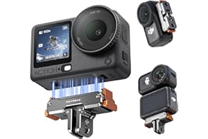 REYGEAK Dual-Direction magnetyczny aluminiowy uchwyt szybkomocujący, do DJI Action 6/OSMO Nano, aluminium CNC rzeźbiony magnetyczny uchwyt adaptera ze śrubami 1/4 cala (Dual-Direction)