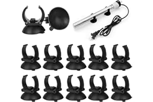 RIXOTIX 12 ventose per acquario, ventose con clip da 2,4 cm, per acquario, ventosa, supporto standard per asta di riscaldamento per acquari, pesce, serbatoio di ventilazione, non per tubi aerei