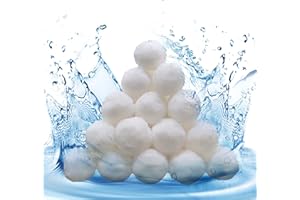 QINOUK Filterbälle 1400g Pool-Filterkugeln ersetzen 50kg Filtersand Wiederverwendbare umweltfreundliche Faser-Filtermedien für Schwimmbad-Sandfilter, Aquarium-Fischbecken-Sandfilter
