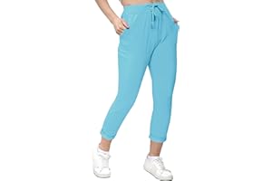 Love My Fashions® Womens Athletic Italian Active Yoga Trouser Pants Ladies Elasticated Drawstring Waist Open Ankle Sportswear Stretchy Cotton Summer Pajama Jogging Bottoms with Pockets Plus Size