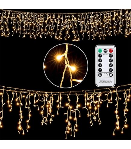 Monzana® Eisregen Lichterkette 400 LED 15m Warmweiß