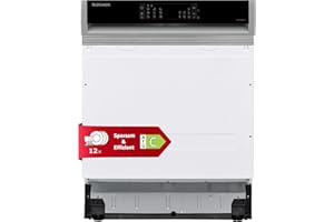 Telefunken Geschirrspüler teilintegriert | Einbauspülmaschine 60 cm | 12 Maßgedecke | 9 Programme | AquaStop - Schutz vor Wasserschäden | Auto-Door | leise 44 dB | inkl. Besteckkorb | G-ET-6014-C-I