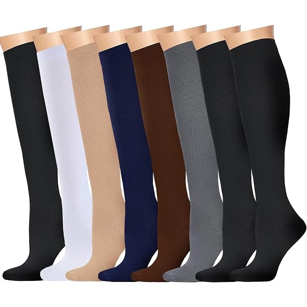 6 Paires Chaussettes De Compression Homme Femme - Sport, Course, Voyage, Cyclisme - Soulagement Et Confort