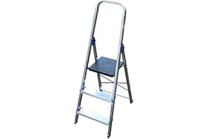 Arcama DN03 Escalera domestica, Gris Plata, 3 peldaños