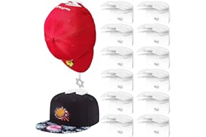 Towviy 12PCS Porte de Casquette, Crochet Chapeau Porte Casquette Mural Organisateur Casquette Crochet Adhésif pour Chapeaux pour Rangement Casquettes de Baseball Serviette Chapeaux Echarpe (Blanc)