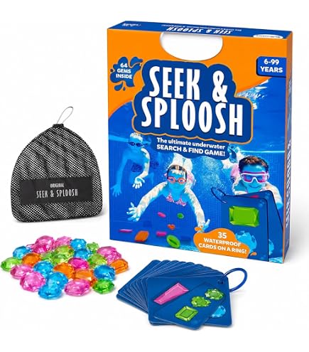 Ensemble de 10 Pcs de Jouets de Pierres Précieuses pour Enfants avec Coffre au Trésor - Trousse de Bijoux avec Diamants en Cristal pour Plongée en Piscine, Chasses au Trésor à la