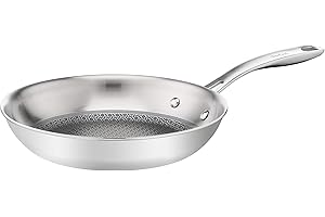 ‎TEFAL TEFAL E4970634 Eternal Mesh Patelnia na Indukcję, Odporna na Zarysowania, Nitowana Rękojeść, Optymalnej Jakości Stal Nierdzewna, do Wszystkich Rodzajów Kuchenek, 28 cm, Srebrny